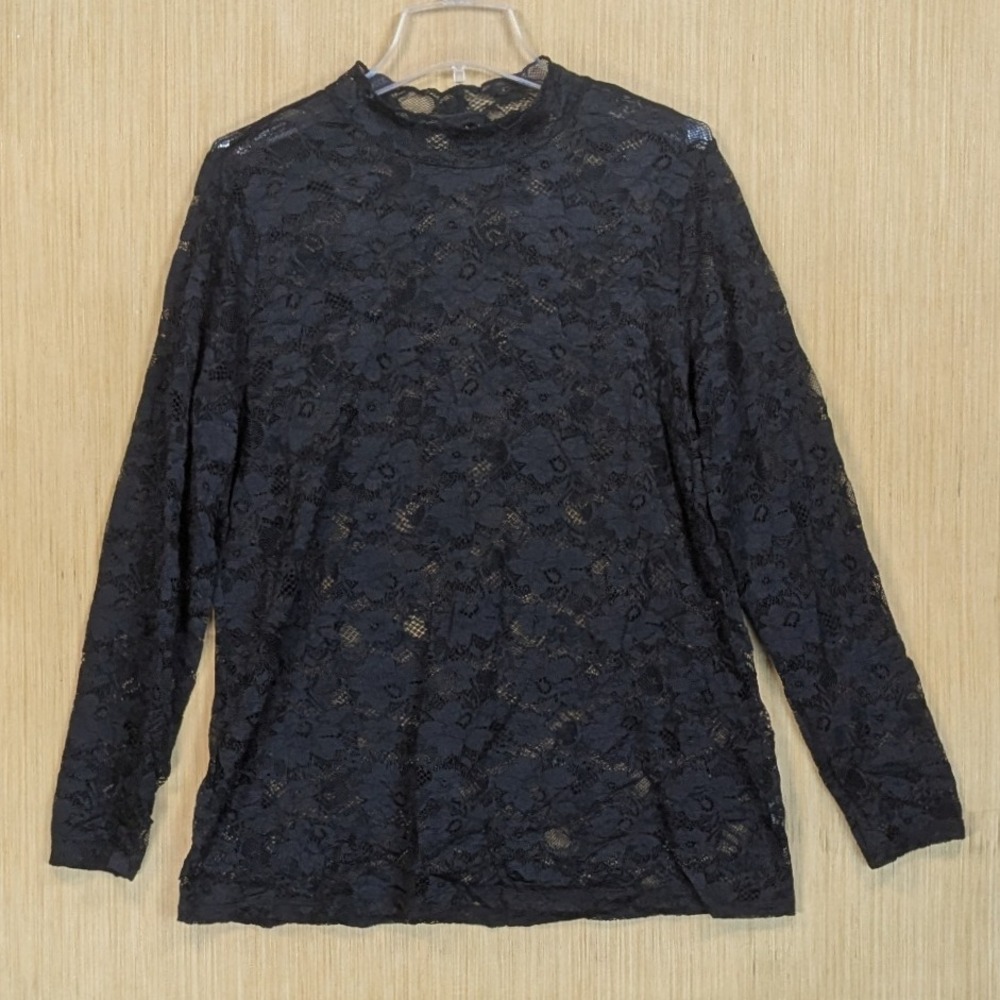 Torrid Black Floral Lace Top Women's XL Whimsygoth Witchy Feminine Romantic‎